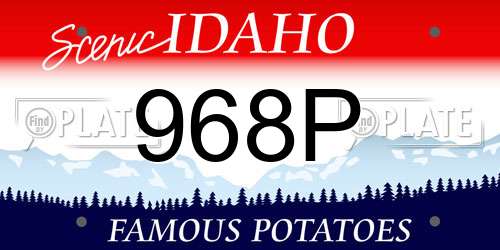 968P Idaho License Plate