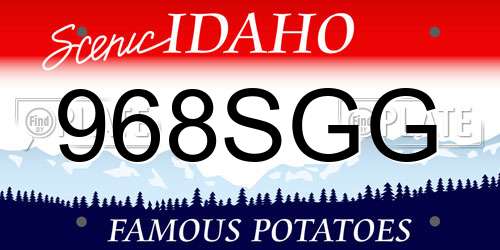 968SGG Idaho License Plate