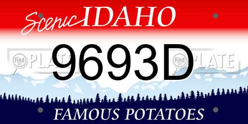9693D Idaho License Plate
