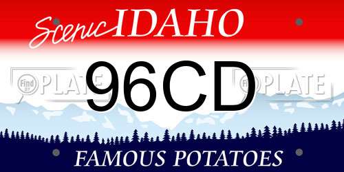 96CD Idaho License Plate