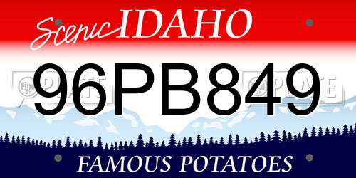 96PB849 Idaho License Plate