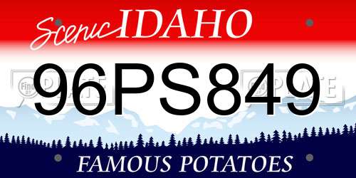96PS849 Idaho License Plate