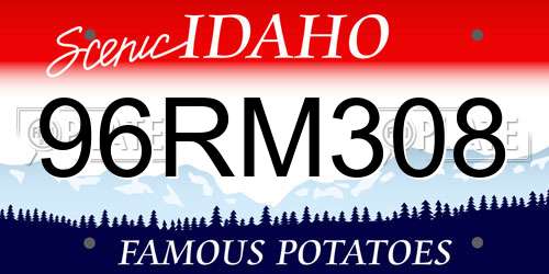 96RM308 Idaho License Plate