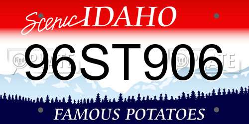 96ST906 Idaho License Plate