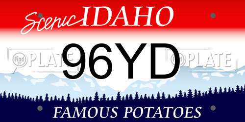 96YD Idaho License Plate