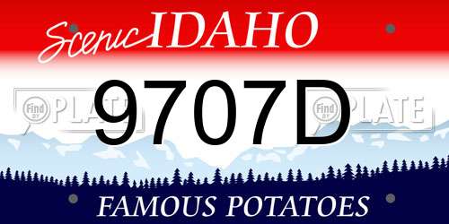9707D Idaho License Plate