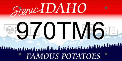 970TM6 Idaho License Plate