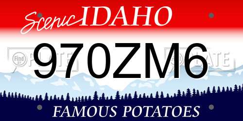 970ZM6 Idaho License Plate