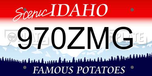 970ZMG Idaho License Plate