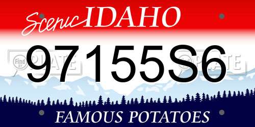 97155S6 Idaho License Plate