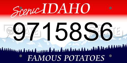 97158S6 Idaho License Plate