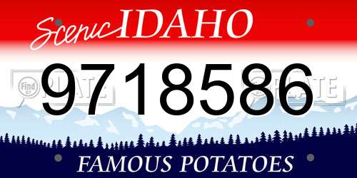 9718586 Idaho License Plate