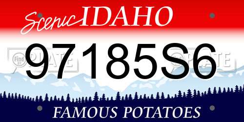 97185S6 Idaho License Plate