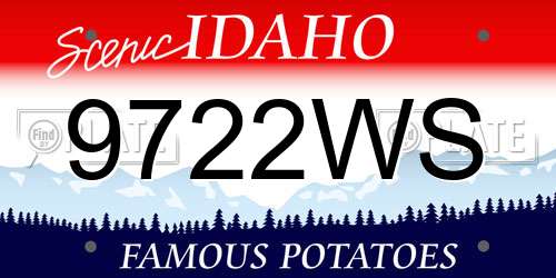 9722WS Idaho License Plate