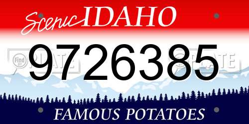 9726385 Idaho License Plate