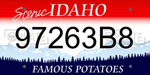 97263B8 Idaho License Plate