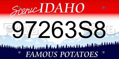97263S8 Idaho License Plate