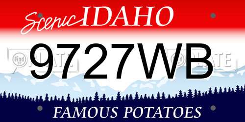 9727WB Idaho License Plate