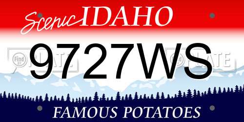 9727WS Idaho License Plate