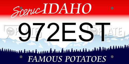 972EST Idaho License Plate