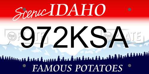 972KSA Idaho License Plate