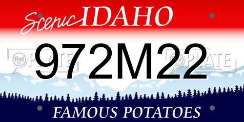 972M22 Idaho License Plate