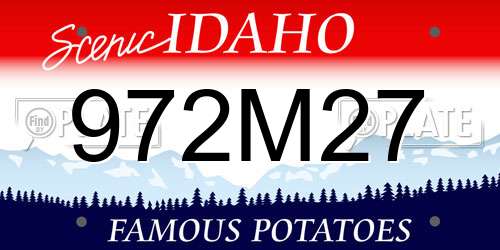972M27 Idaho License Plate