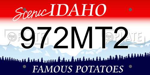 972MT2 Idaho License Plate