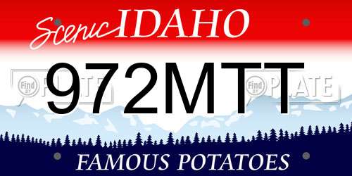 972MTT Idaho License Plate