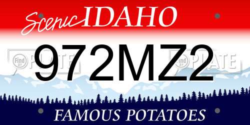 972MZ2 Idaho License Plate