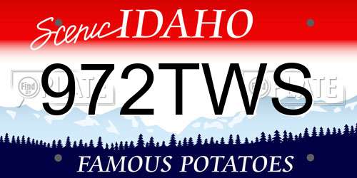 972TWS Idaho License Plate
