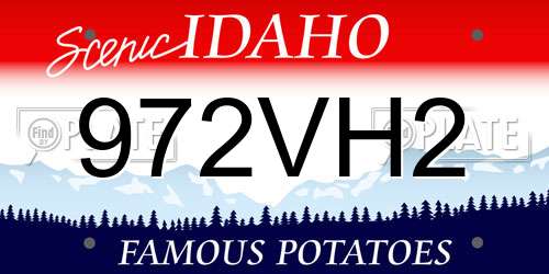 972VH2 Idaho License Plate