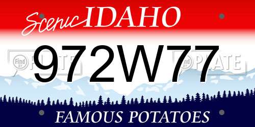 972W77 Idaho License Plate