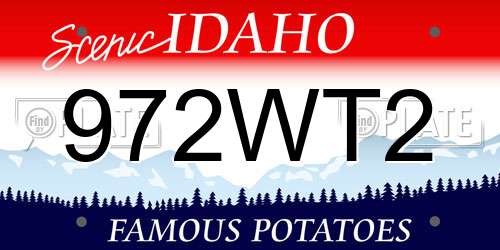 972WT2 Idaho License Plate