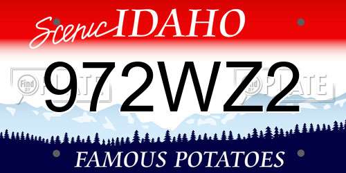 972WZ2 Idaho License Plate