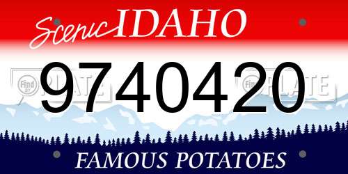 9740420 Idaho License Plate
