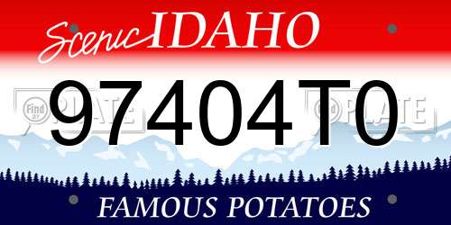 97404T0 Idaho License Plate