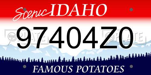 97404Z0 Idaho License Plate
