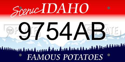 9754AB Idaho License Plate