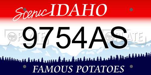 9754AS Idaho License Plate