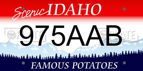 975AAB Idaho License Plate