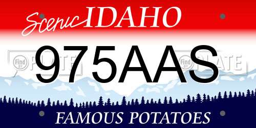 975AAS Idaho License Plate