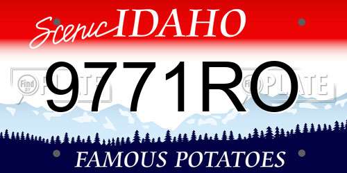9771RO Idaho License Plate