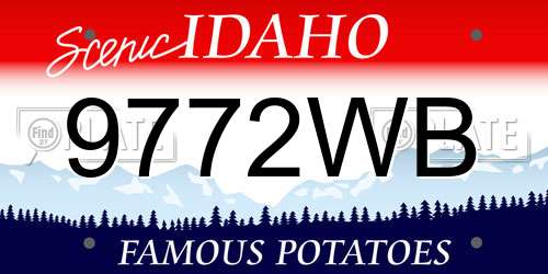 9772WB Idaho License Plate