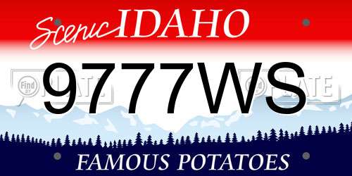 9777WS Idaho License Plate