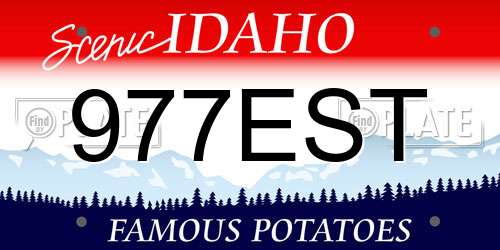 977EST Idaho License Plate