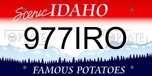 977IRO Idaho License Plate