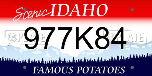977K84 Idaho License Plate