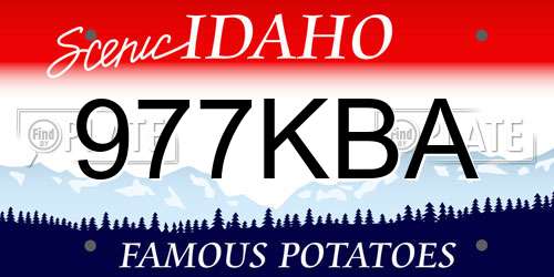 977KBA Idaho License Plate