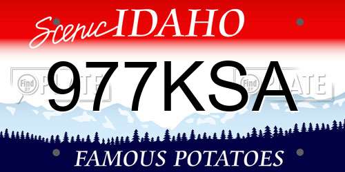 977KSA Idaho License Plate